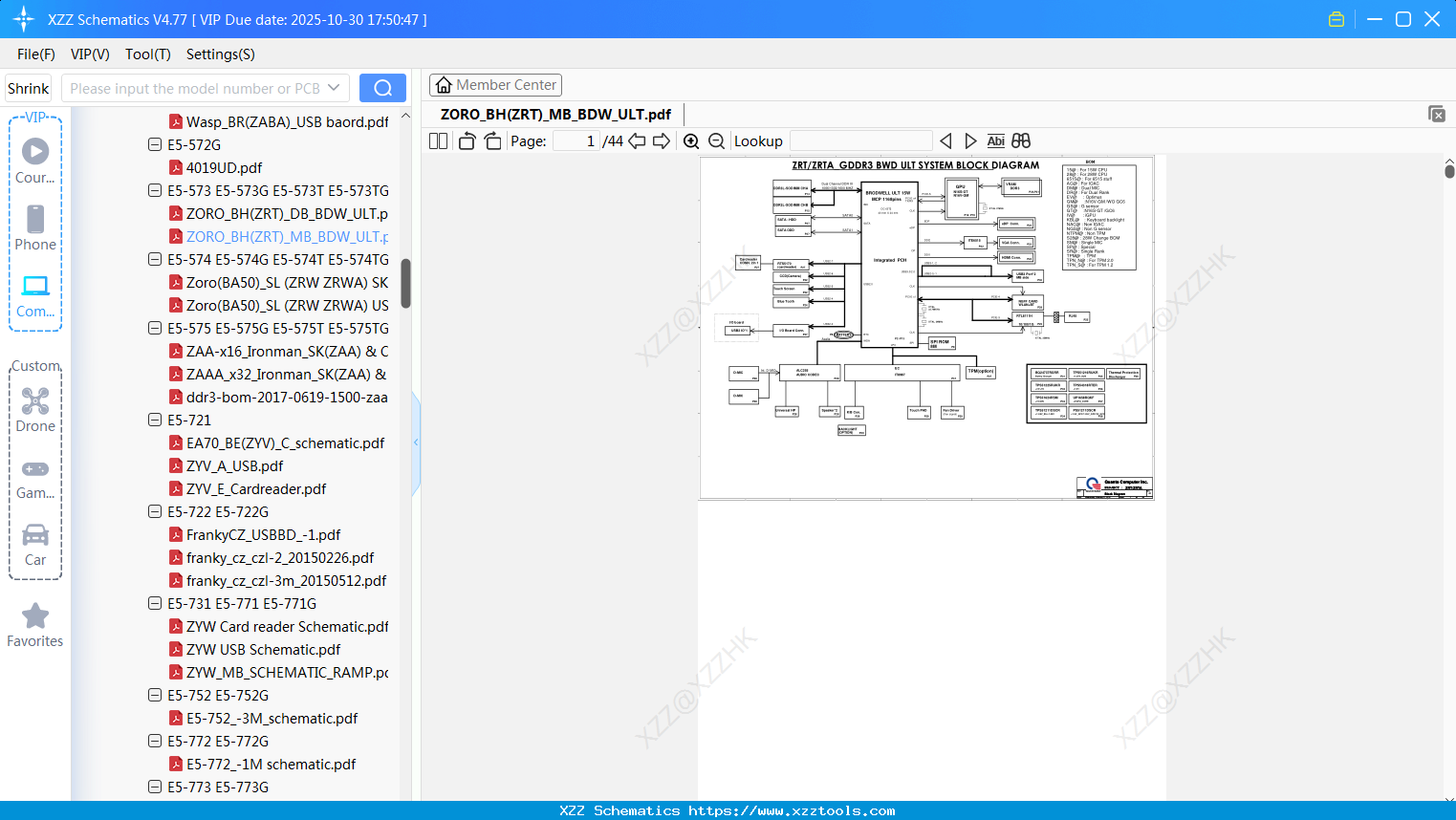 Laptop ACER ZORO_BH(ZRT)_MB_BDW_ULT